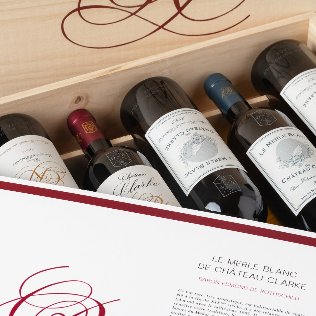 Château Clarke and Le Merle Blanc in Wooden Presentation Box